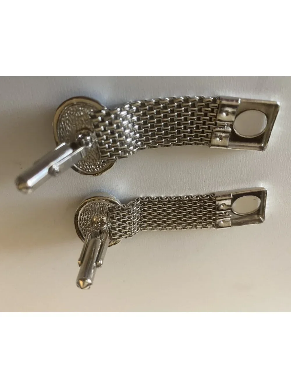 Authentic Vintage Signed Christian Dior / Destino Silver-Tone Lucite Cufflinks